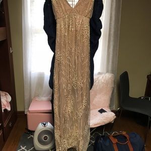 Blush crystal formal dress